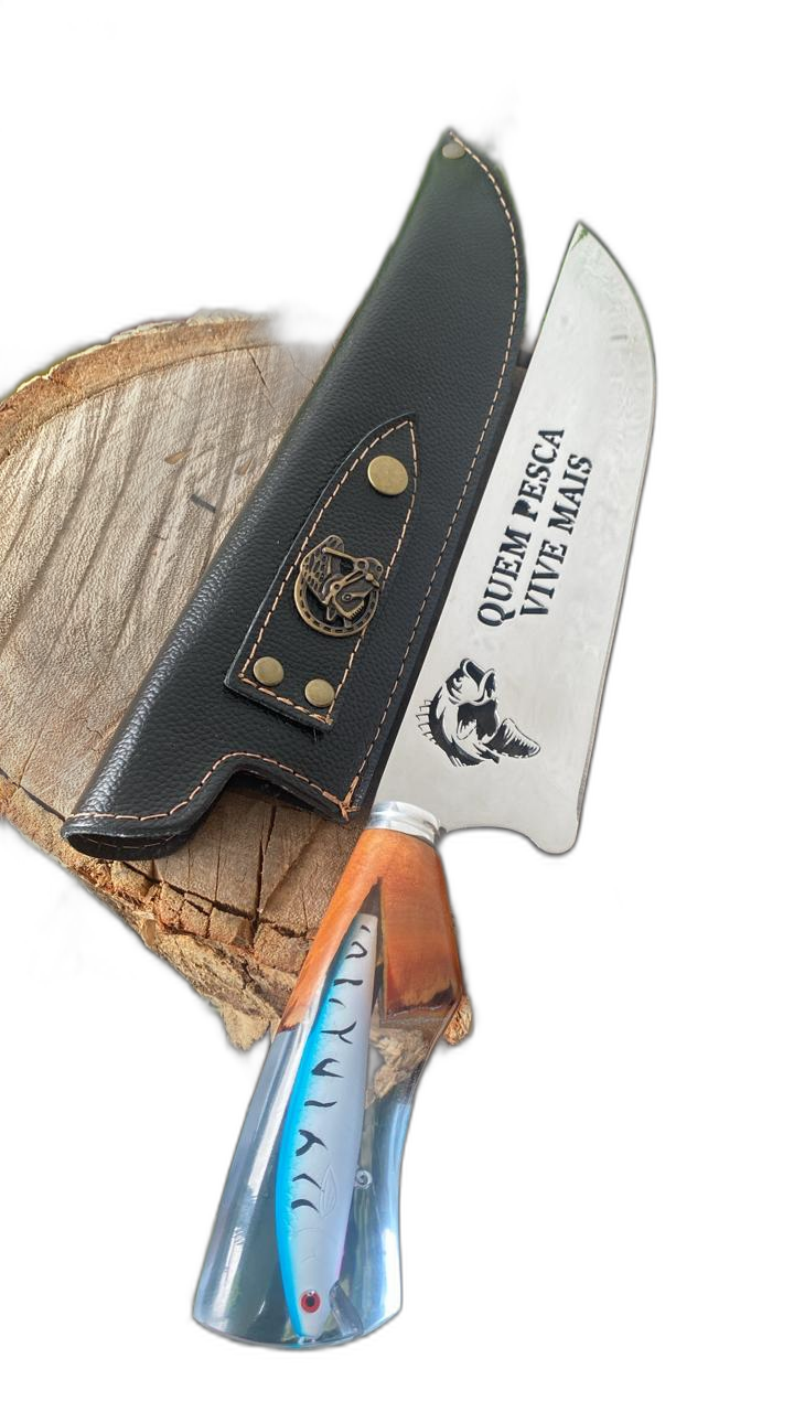 Faca Picanheira Churrasco Inox Quem Pesca Vive Mais